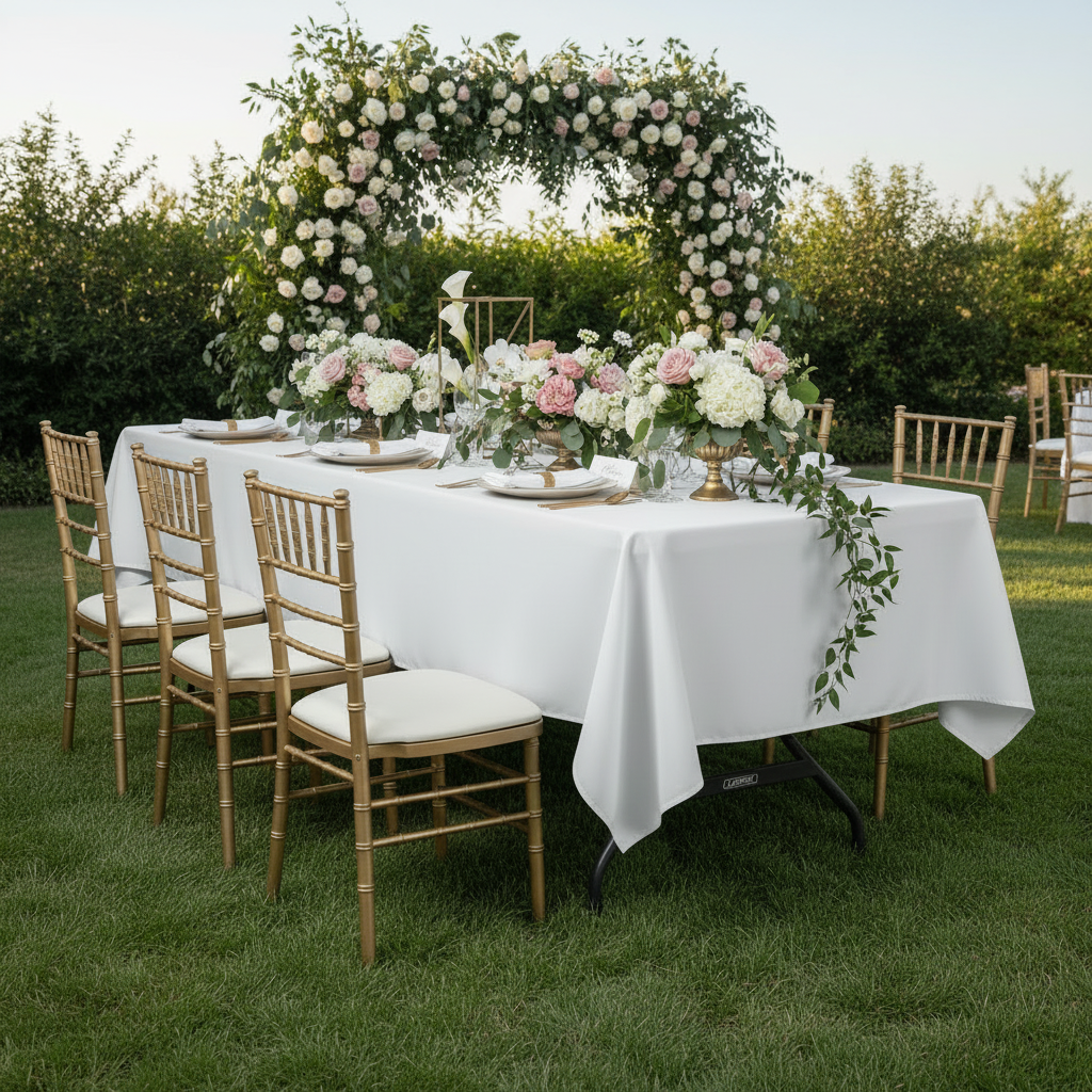 Rectangular Polyester Tablecloth with Seamless Design