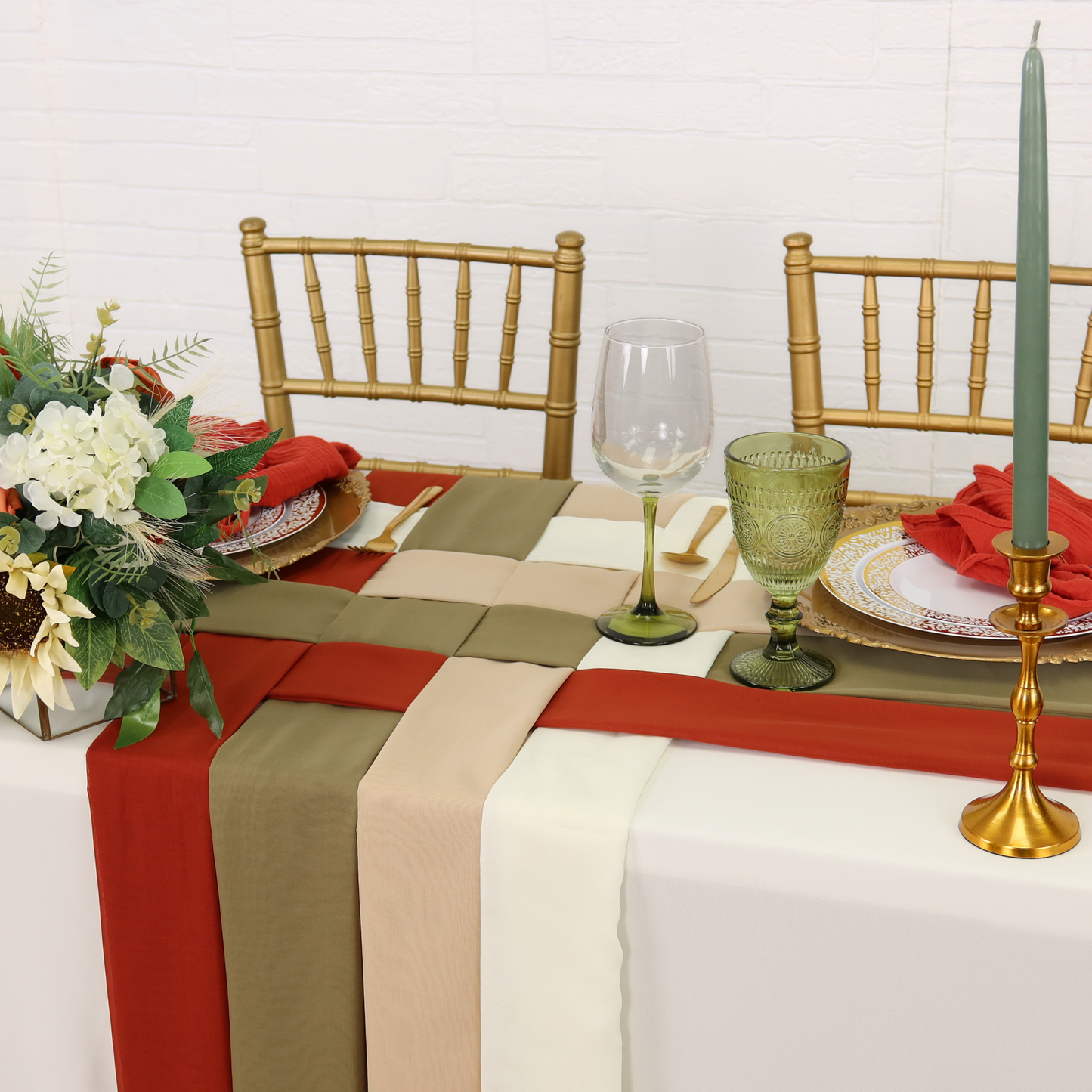 Chiffon Table Runner with Lightweight Sheer Fabric