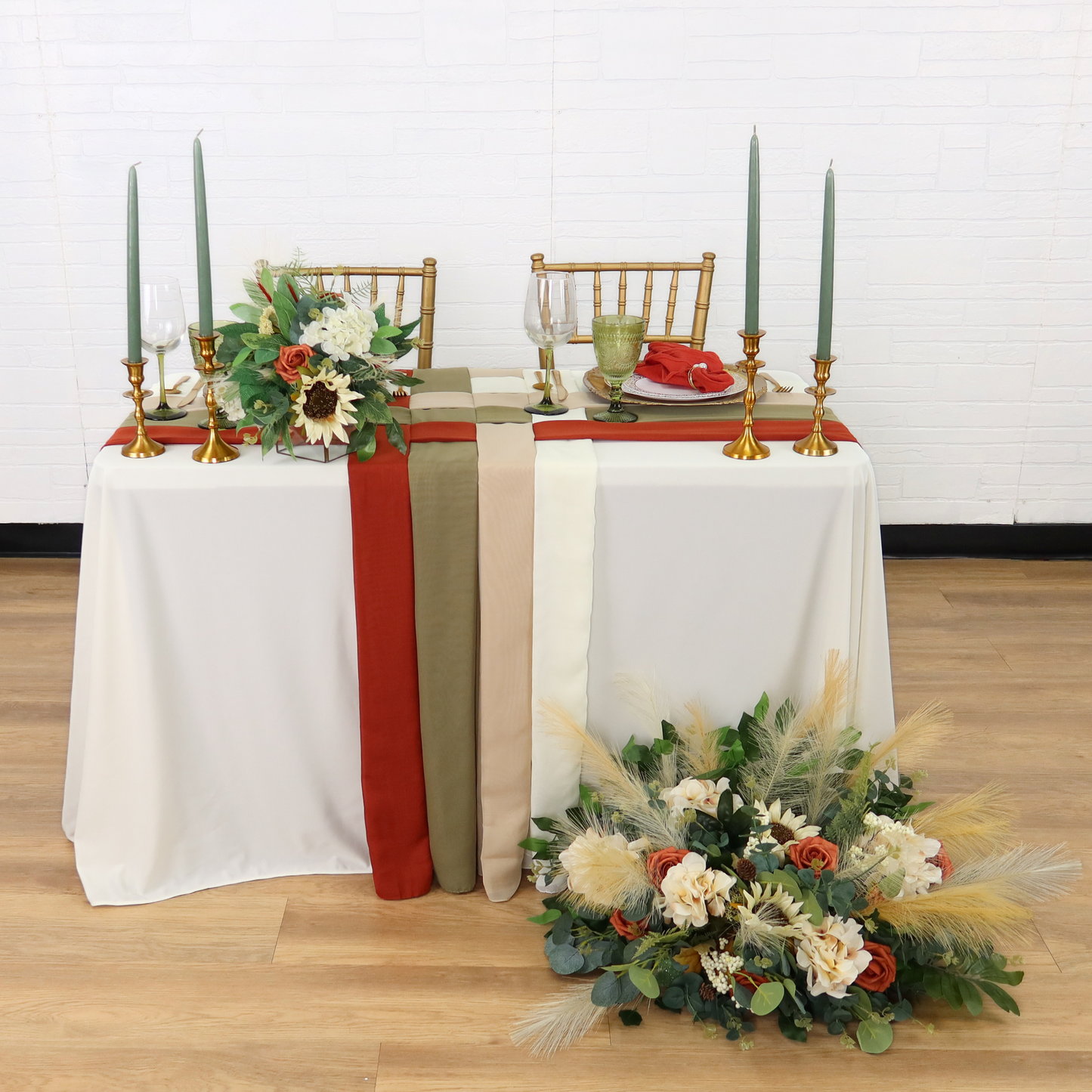 Chiffon Table Runner with Lightweight Sheer Fabric