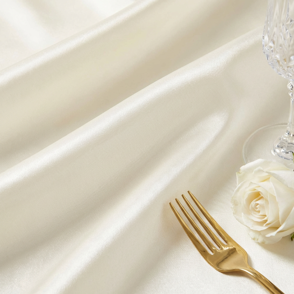 Lamour Satin Round Tablecloth with Seamless Finish