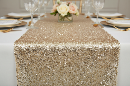Glitz Sequin Table Runner - Champagne