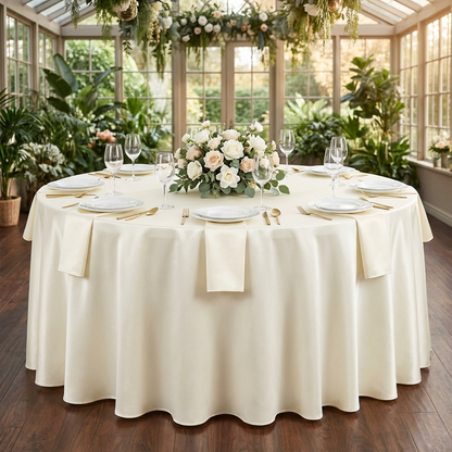 Lamour Satin Round Tablecloth with Seamless Finish