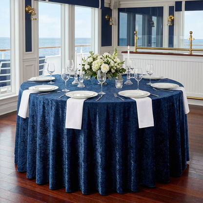 Velvet Round Tablecloth with Soft Texture and Seam Design