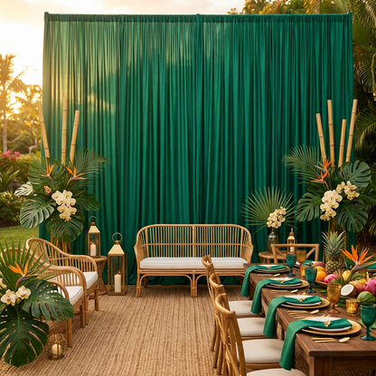 Stretch Drape Curtain with Four Way Stretch Fabric and Rod Pockets