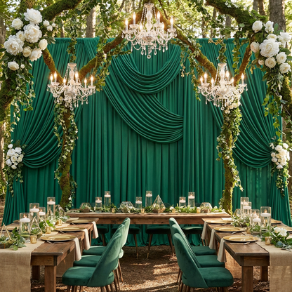 Stretch Drape Curtain with Four Way Stretch Fabric and Rod Pockets