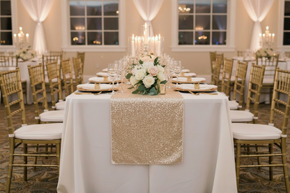 Glitz Sequin Table Runner - Champagne