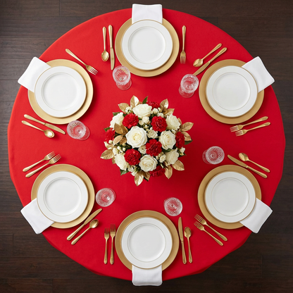 Polyester Round Tablecloth with Seamless Design