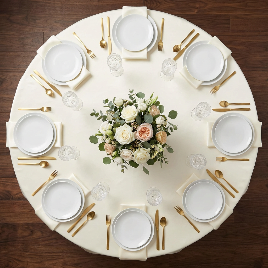 Lamour Satin Round Tablecloth with Seamless Finish