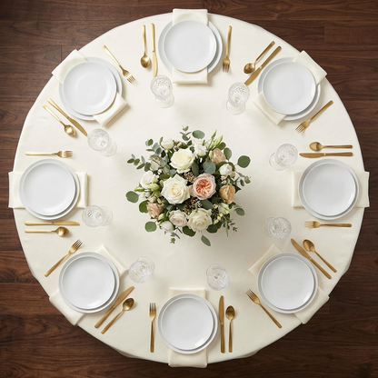 Lamour Satin Round Tablecloth with Seamless Finish