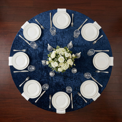 Velvet Round Tablecloth with Soft Texture and Seam Design