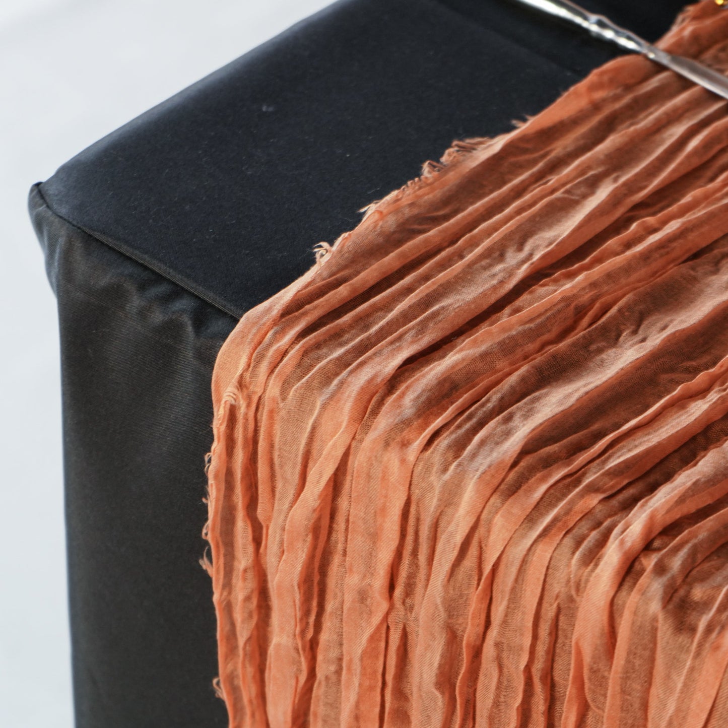 Cheesecloth Table Runner with Crinkled Gauze Fabric
