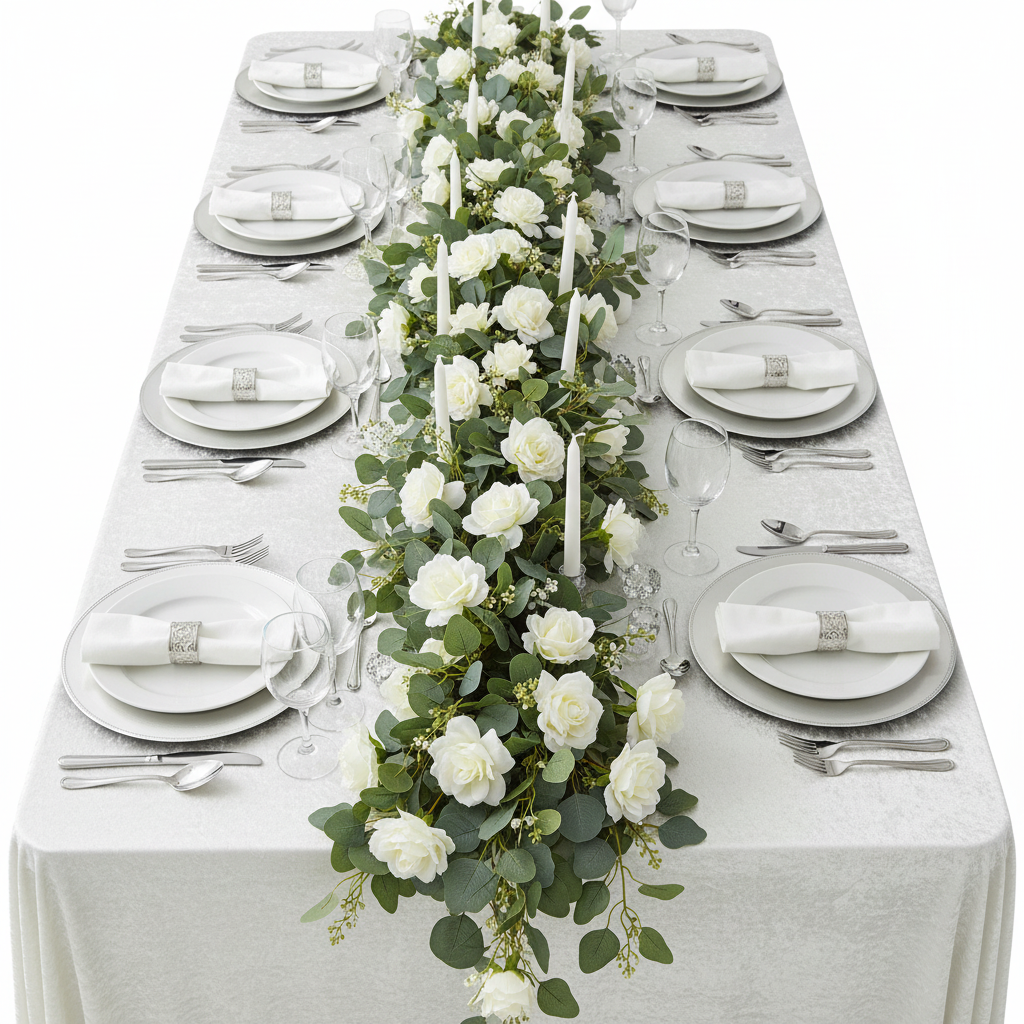 Velvet Rectangular Tablecloth with Seamless Design Floor Length Drop