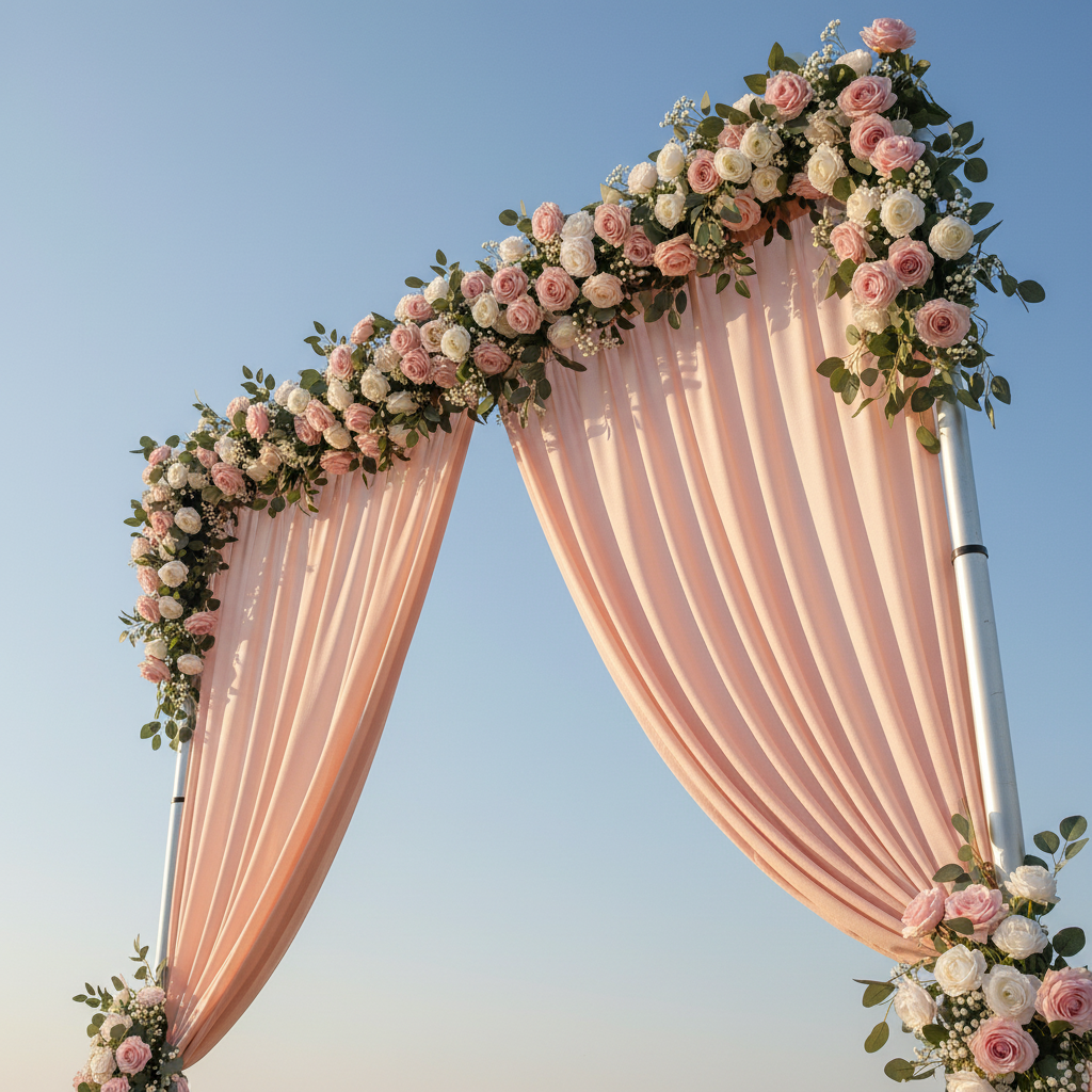 Stretch Drape Curtain with Four Way Stretch Fabric and Rod Pockets