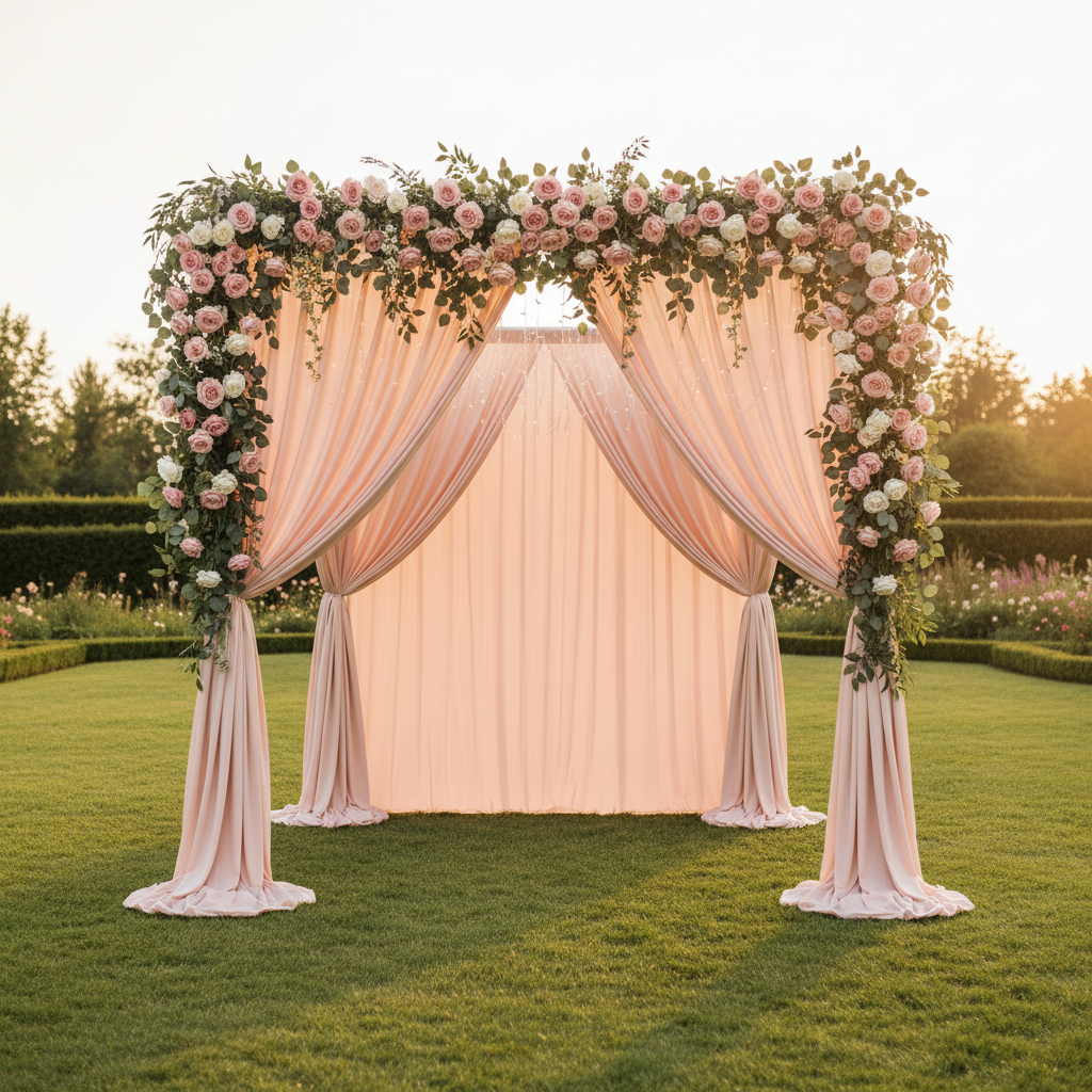 Stretch Drape Curtain with Four Way Stretch Fabric and Rod Pockets