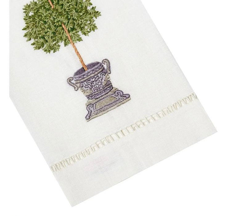 Embroidered Roman Tree Hand Towel