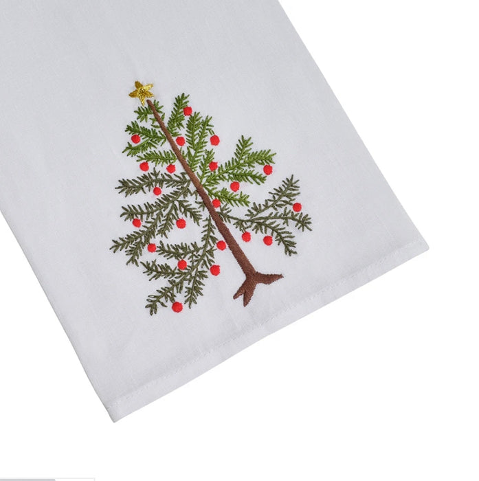 Embroidered Christmas Tree Hand Towel