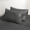 100% Pure French Linen Pillowcases (Set of 2) - Charcoal