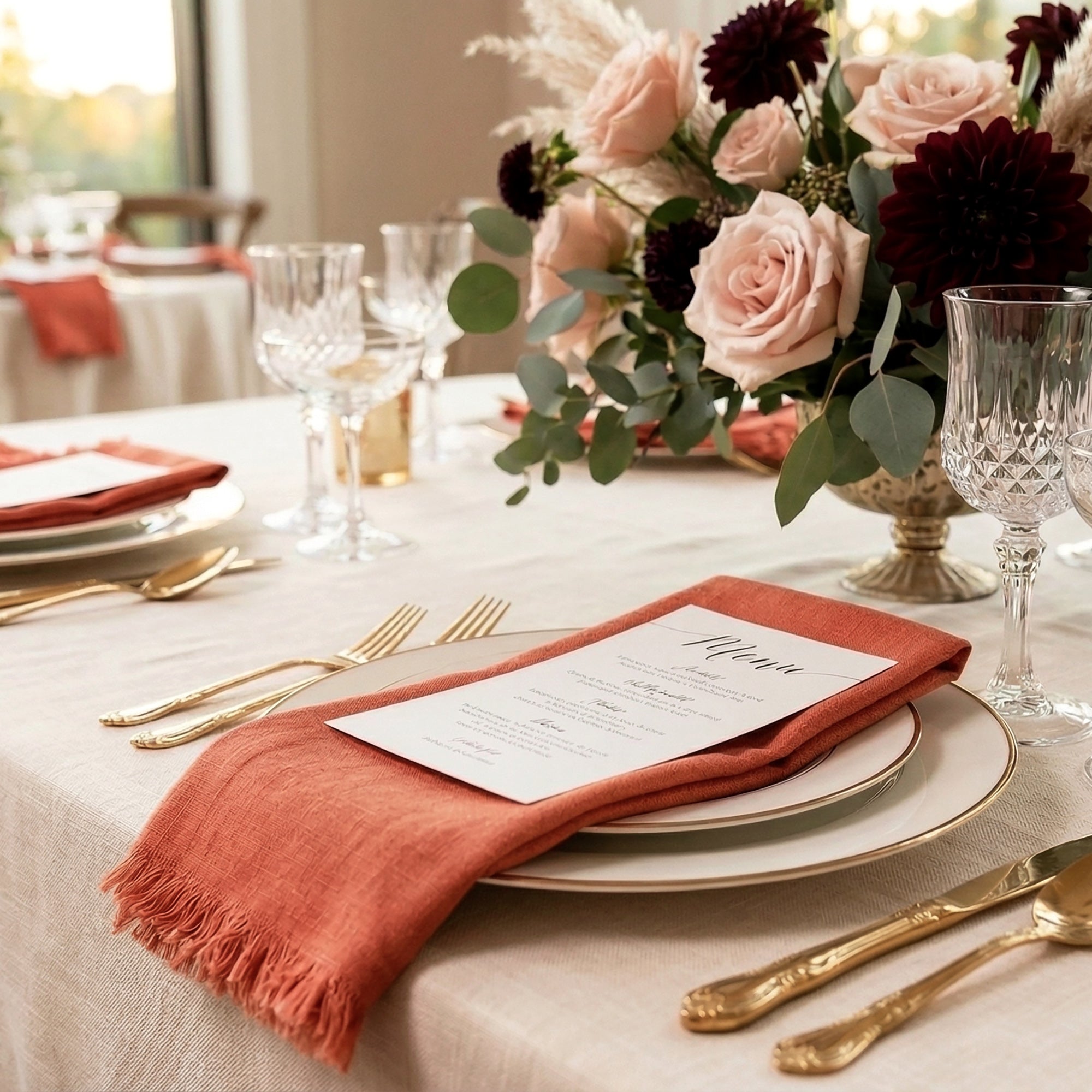 Fringed Linen Napkins with Raw Edge Natural Fabric Design - Image 3