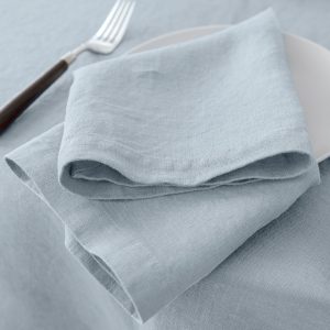 French Linen Napkins Set with Natural Fabric Design
