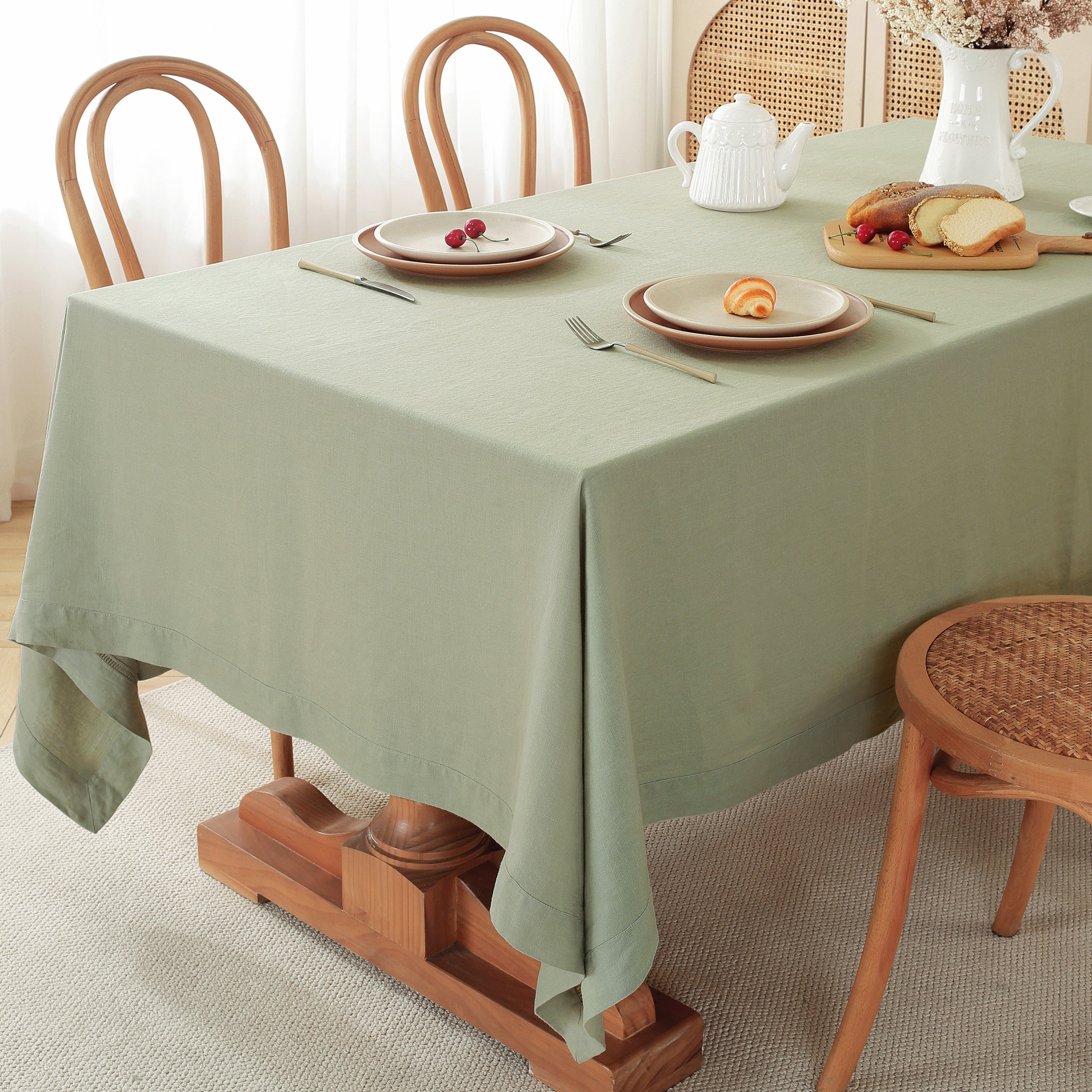 Square Linen Tablecloth Made from Pure Linen Fabric - Image 15