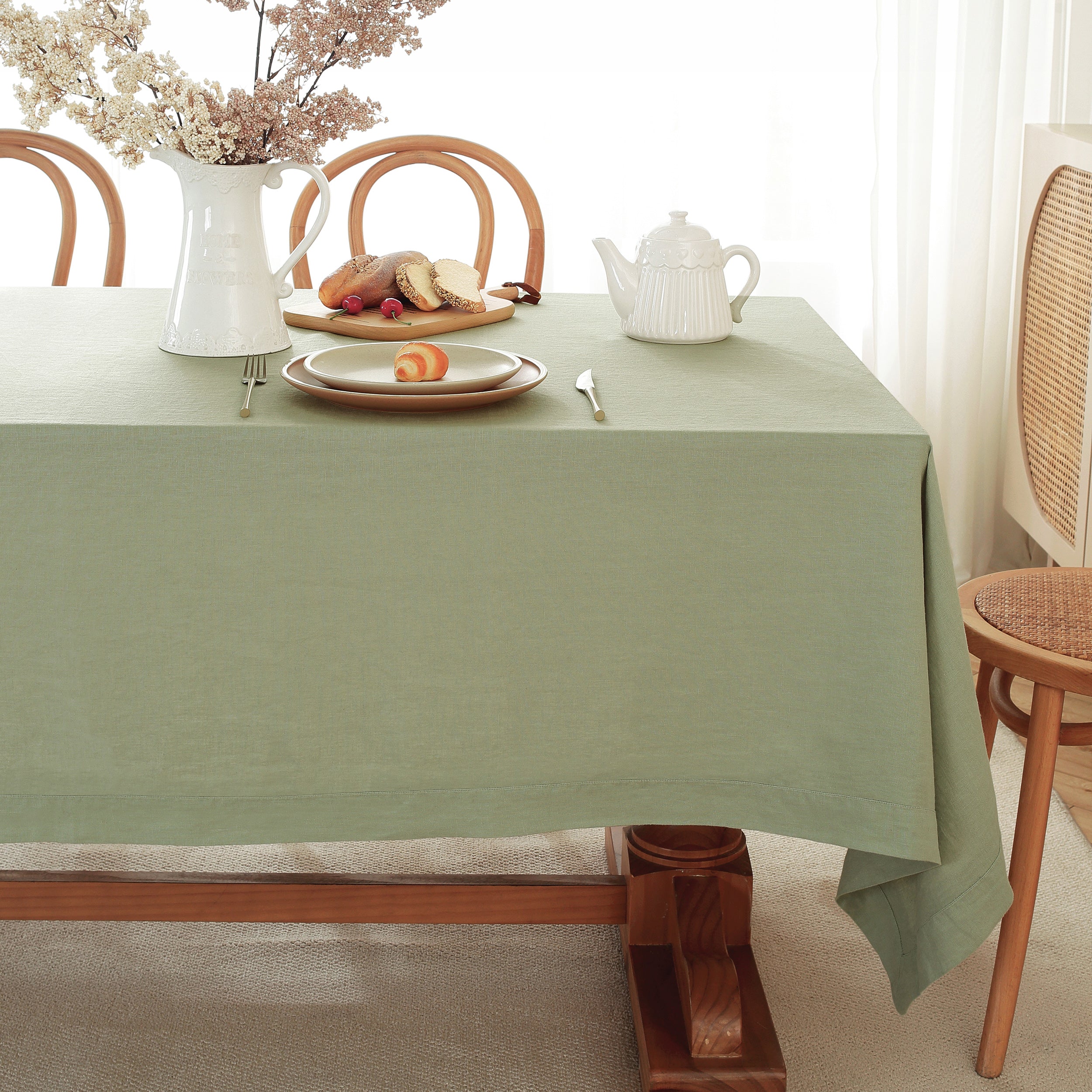 Square Linen Tablecloth Made from Pure Linen Fabric - Image 13