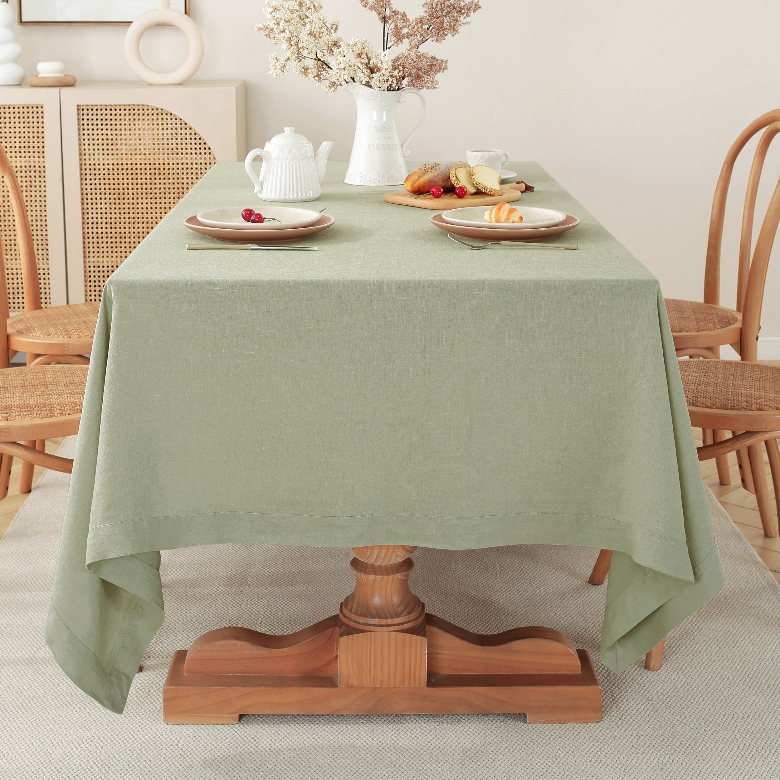 Square Linen Tablecloth Made from Pure Linen Fabric - Image 12