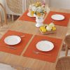 Linen Placemats Set with Natural Fabric and Table Protection