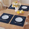 Linen Placemats Set with Natural Fabric and Table Protection