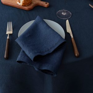 Alternative view of French Linen Napkins Set with Natural Fabric Design