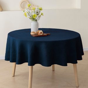 Round Linen Tablecloth Made from Pure Linen