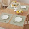 Linen Placemats Set with Natural Fabric and Table Protection