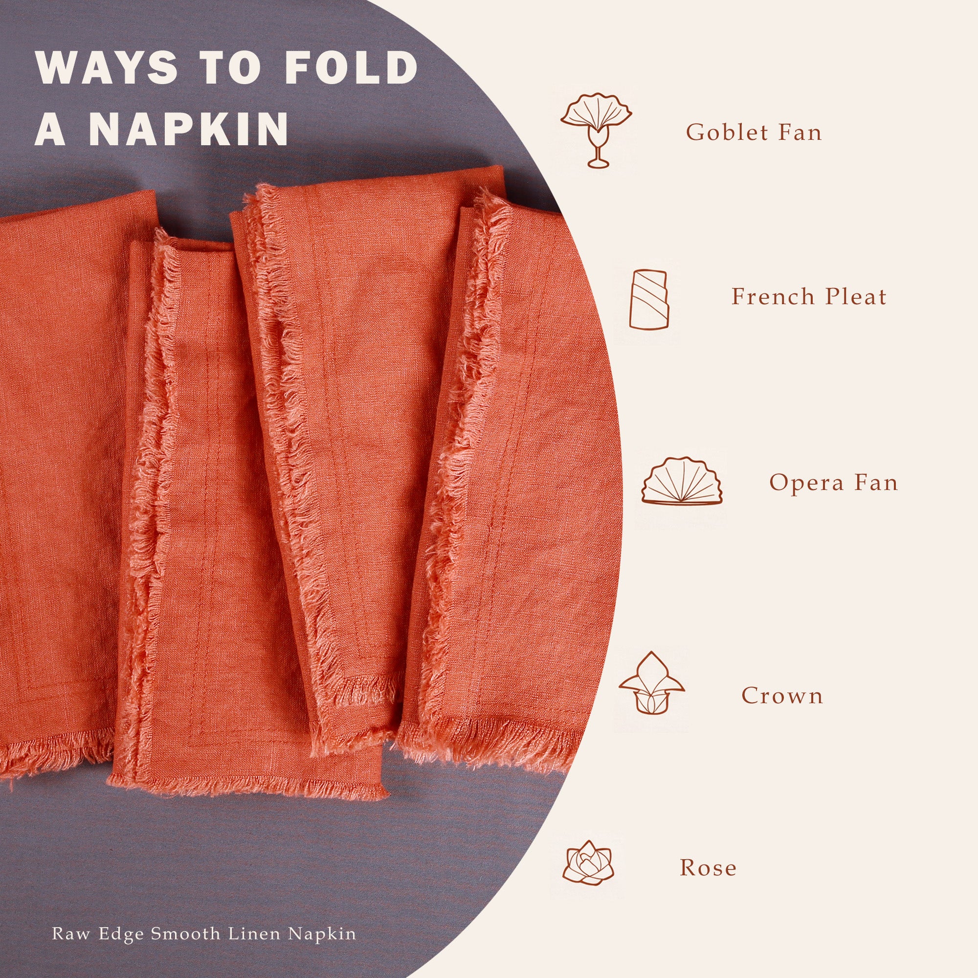 Fringed Linen Napkins with Raw Edge Natural Fabric Design - Image 7
