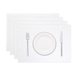 Alternative view of Linen Placemats Set with Natural Fabric and Table Protection